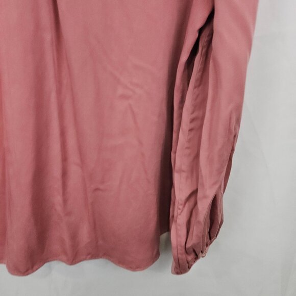 Chicos Womens Top Modal Long Sleeve Ruffle Blouse Size 2 Rose Pink Long Sleeve - Picture 12 of 13